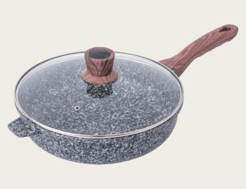 Aluminum deep fry pan granite coating classic die casting series