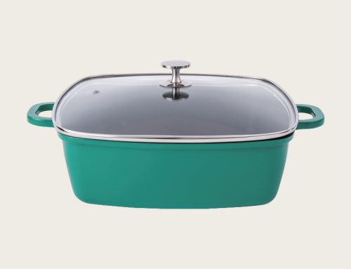 Aluminum square shallow casserole classic square die casting series