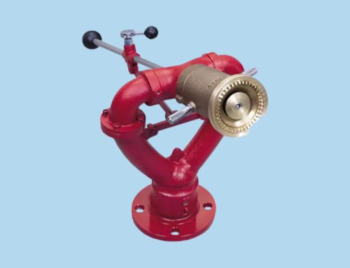 Manual operated lever control fire monitor (Double waterway)